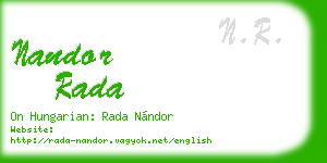nandor rada business card